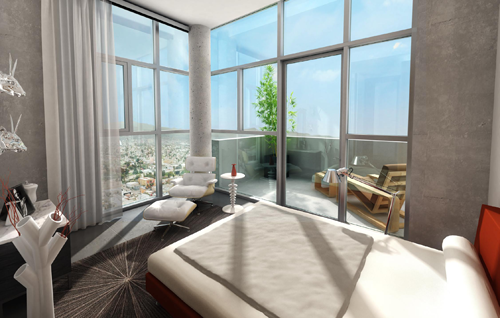 The Mark Penthouse Master Bedroom Rendering